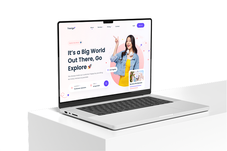 Laptop showing website